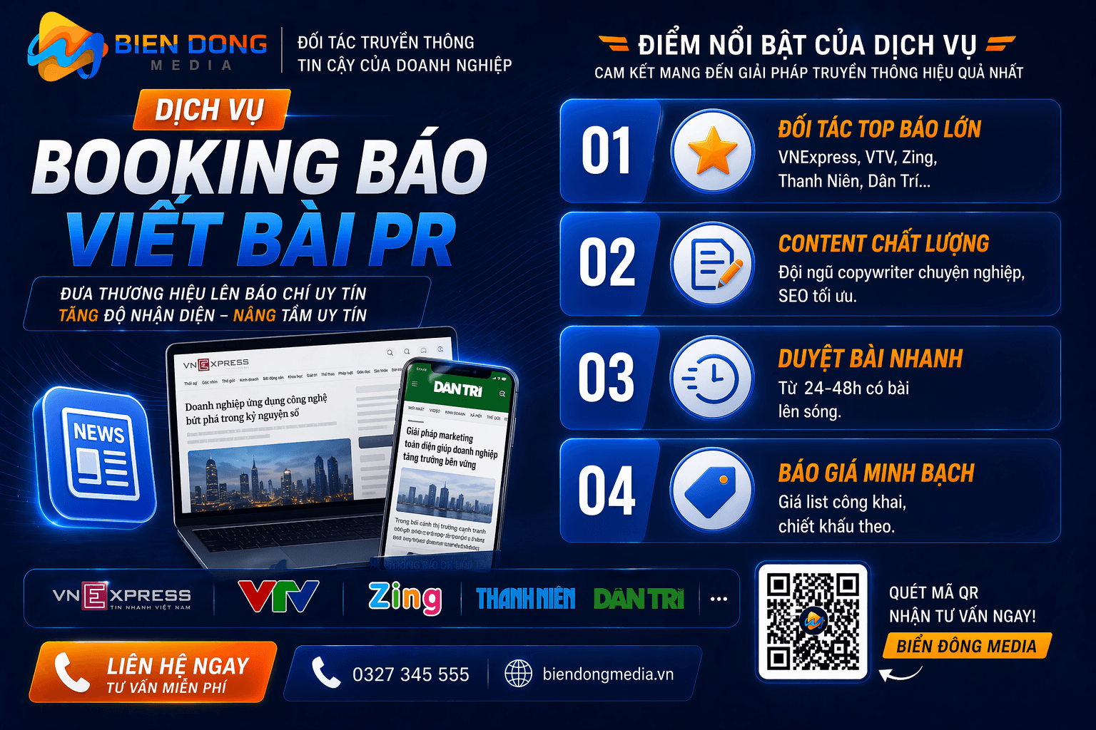 Booking báo / Viết bài PR
